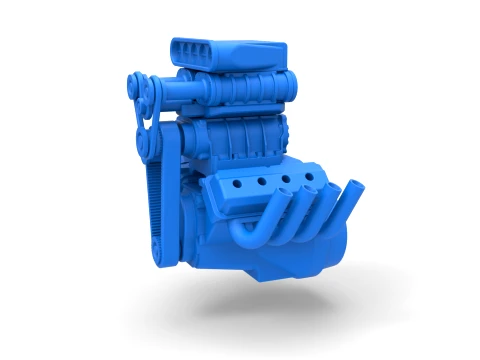 Engine V8 with triple supercharger Version 2 Scale 1 to 25 3D Принт Модель