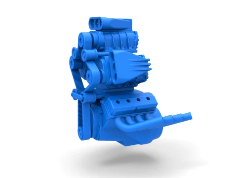 Engine V8 with triple supercharger Version 4 Scale 1 to 25 3D Принт Модель