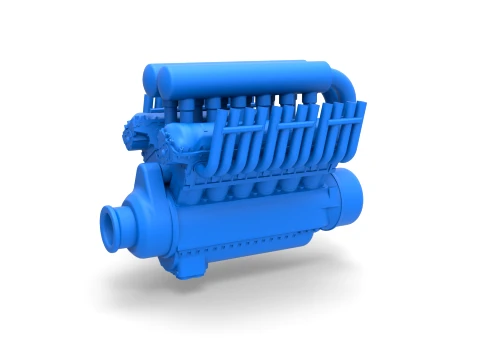Engine V12 for pulling tractor Version 1 Scale 1 to 25 3D Print Model