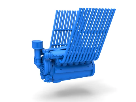 Engine V12 for pulling tractor Version 2 Scale 1 to 25 3D Принт Модель