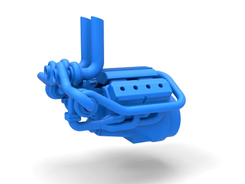 Quad turbo V8 Engine Scale 1 to 25 3D Принт Модель