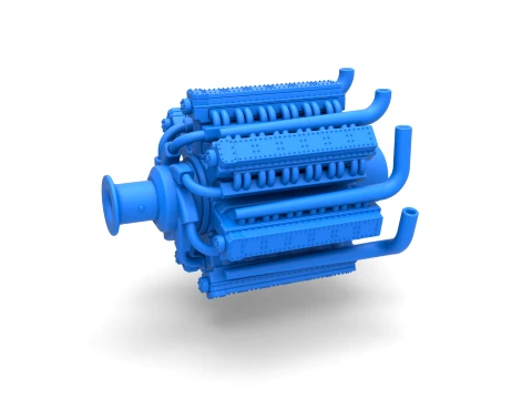 Radial engine with 42 cylinder for Pulling tractor Scale 1 to 25 3D Принт Модель