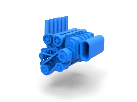 Supercharged straight-six engine Version 2 Scale 1 to 25 3D Принт Модель