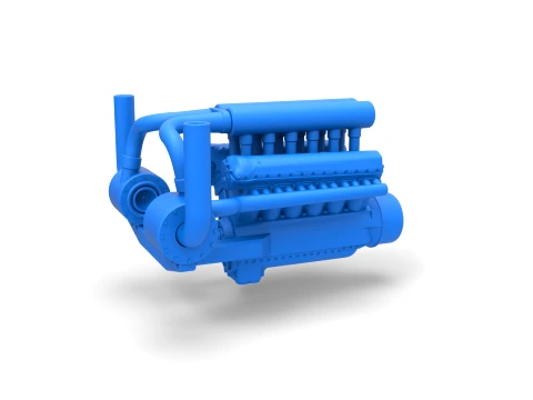 Turbo engine V12 for pulling tractor 2 Scale 1 to 25 3D Print Model