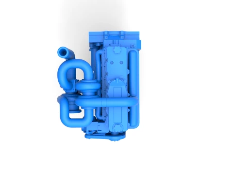 Twin Turbo straight-six engine for semi truck Scale 1 to 25 3D Print Model