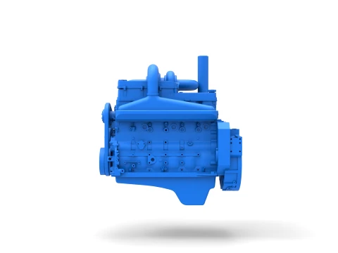 Twin Turbo straight-six engine for semi truck Scale 1 to 25 3D Print Model