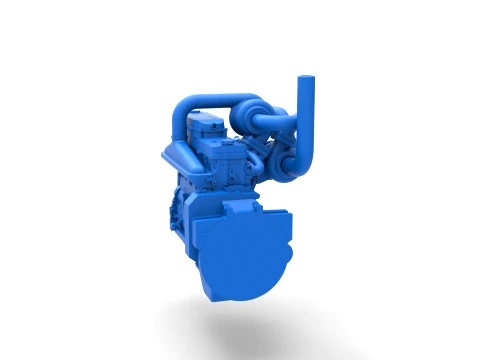 Twin Turbo straight-six engine for semi truck Scale 1 to 25 3D Print Model