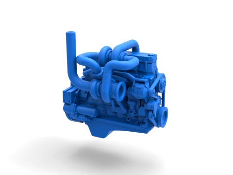 Twin Turbo straight-six engine for semi truck Scale 1 to 25 3D Print Model