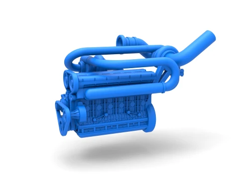 Twin Turbo straight-six engine Version 1 Scale 1 to 25 3D Print Model
