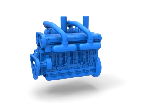 Twin Turbo straight-six engine Version 2 Scale 1 to 25 3D Print Model