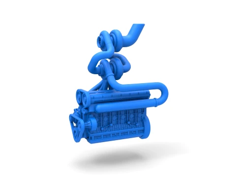 Twin Turbo straight-six engine Version 3 Scale 1 to 25 3D Print Model