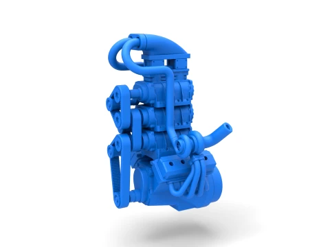 Twin turbo supercharged V8 Engine Version 5 Scale 1 to 25 3D Принт Модель