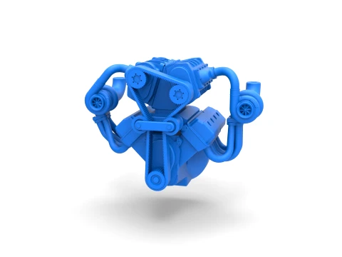 Twin turbo supercharged V8 Engine Version 7 Scale 1 to 25 3D Print Model