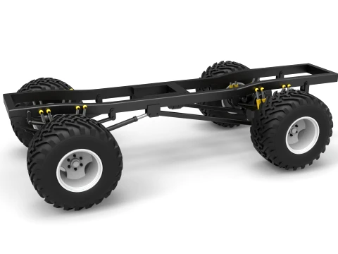 Chassis of vintage monster truck Scale 1 to 25 3D Print Model