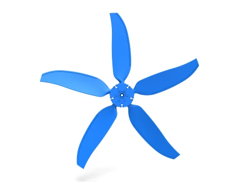 5 Blade Propeller of Drag racing Airboat Scale 1 to 25 3D Print Model