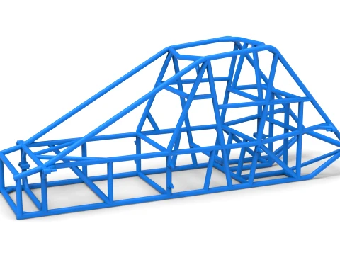 Frame of Experimental Pavement Silver Crown Car Version 2 Scale 1 to 25 3D Принт Модель
