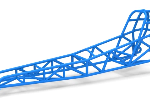 Frame of old school Front engine dragster Version 7 Scale 1 to 25 3D Принт Модель