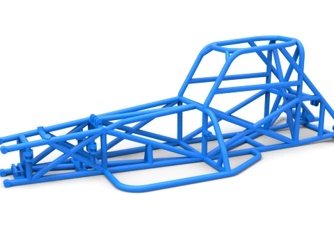 Frame of Supermodified front engine race car V3 Scale 1 to 25 3D Принт Модель