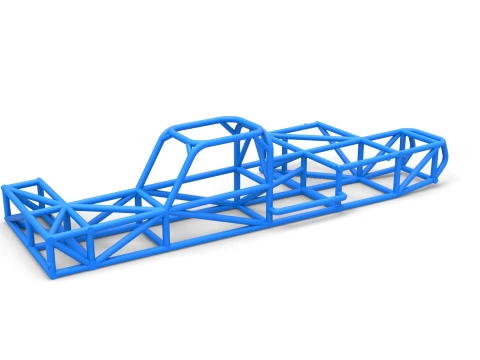 Frame of Supermodified rear engine race car Scale 1 to 25 3D Принт Модель