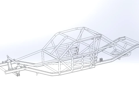 Frame of Vintage Asphalt Modified stock car Version 3 Scale 1 to 25 3D Print Model