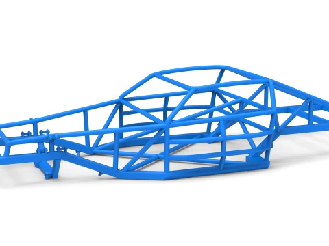 Frame of Vintage Dirt late model Race car Version 2 Scale 1 to 25 3D Print Model