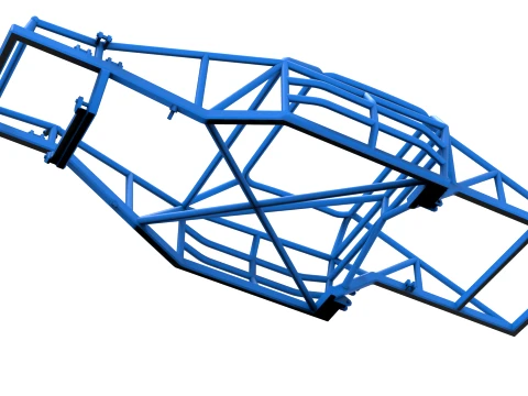 Frame of Vintage Dirt late model Race car Version 2 Scale 1 to 25 3D Print Model