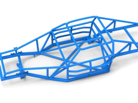 Frame of Vintage Dirt late model Race car Version 2 Scale 1 to 25 3D Print Model