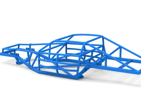 Frame of Vintage Dirt late model Race car Version 2 Scale 1 to 25 3D Print Model