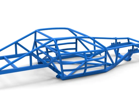 Frame of Vintage Dirt late model Race car Version 2 Scale 1 to 25 3D Print Model