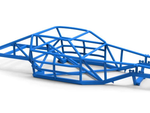 Frame of Vintage Dirt late model Race car Version 2 Scale 1 to 25 3D Print Model
