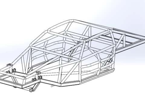 Frame of Vintage Dirt late model Race car Version 2 Scale 1 to 25 3D Print Model