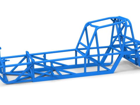 Frame of Vintage Dirt Modified stock car Version 5 Scale 1 to 25 3D Print Model