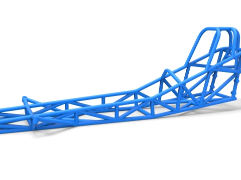 Frame of Vintage Funny Car Scale 1 to 25 3D Baskı Modeli