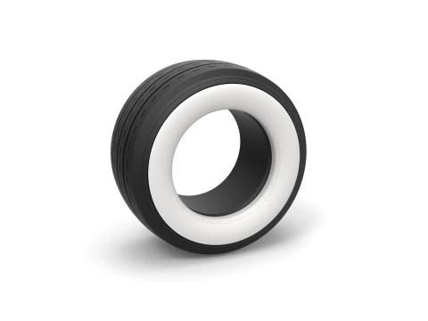 Whitewall race tire Scale 1 to 25 3D Print Model