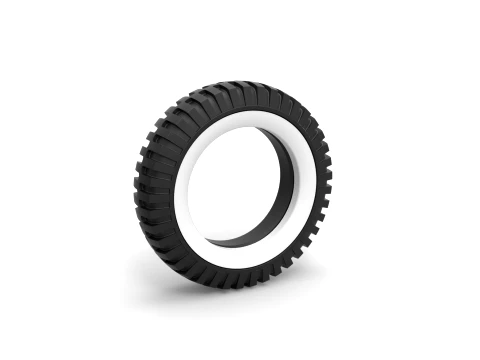 Military Whitewall tire Scale 1 to 25 3D Print Model