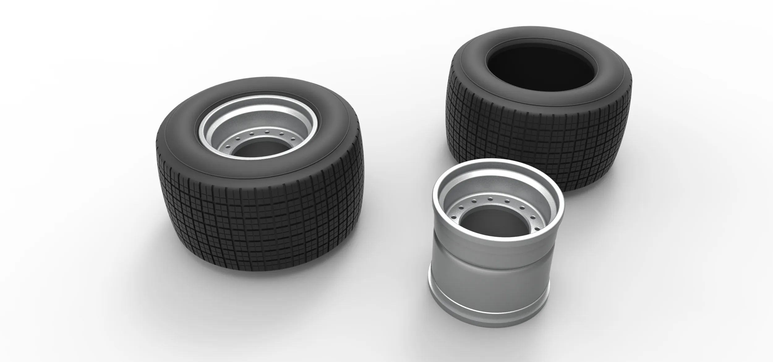 Rim and tire of Super Dirt Late model Scale 1 to 25 3D Print Model .c4d .max .obj .3ds .fbx .stl .blend 