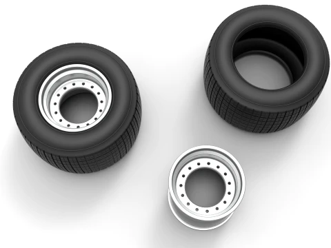 Rim and tire of Super Dirt Late model Scale 1 to 25 3D Print Model
