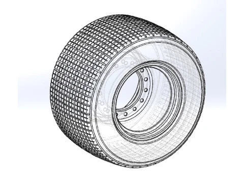 Rim and tire of Super Dirt Late model Scale 1 to 25 3D Print Model