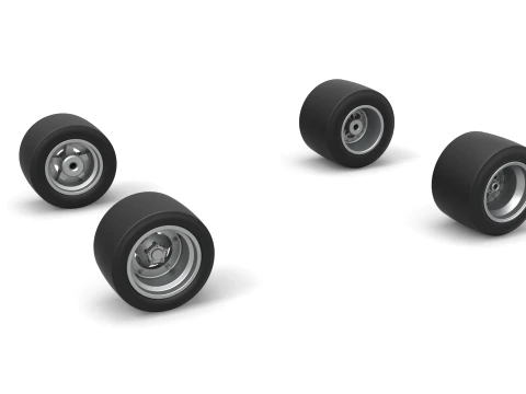 Wheel set of Asphalt Supermodified stock car Version 1 Scale 1 to 25 3D Print Model