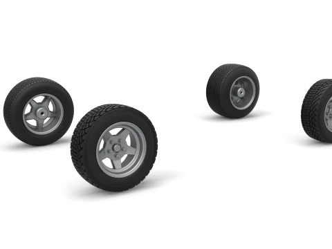 Wheel set of BriSCA Formula 1 Stock Car for Dirt Version 1 Scale 1 to 25 Modello di stampa 3D