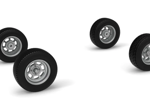 Wheel Set of Dwarf car Scale 1 to 25 3D Print Model