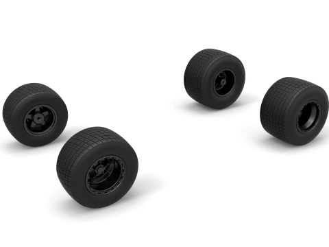 Wheel set of New Zealand Super Saloon race car Scale 1 to 25 3D Print Model