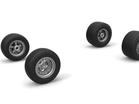 Wheel set of Northeast Dirt Modified stock car Version 1 Scale 1 to 25 3D printmodel