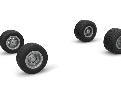 Wheel set of Northeast Dirt Modified stock car Version 3 Scale 1 to 25 3D printmodel