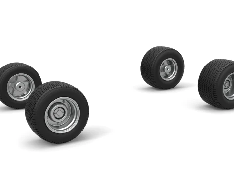 Wheel set of Northeast Dirt Modified stock car Version 4 Scale 1 to 25 3D printmodel