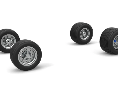 Wheel set of Northeast Dirt Modified stock car Version 5 Scale 1 to 25 3D printmodel