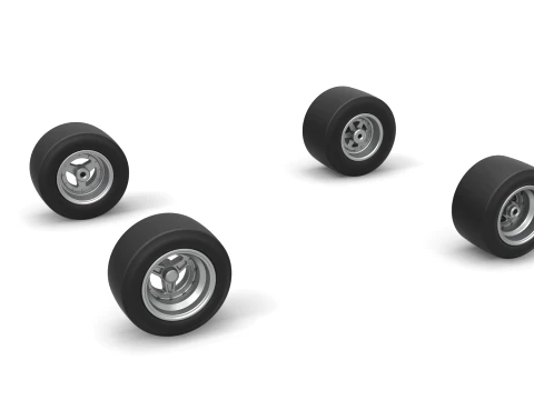 Wheel set of Pavement 600 Micro sprint car Scale 1 to 25 3D Print Model