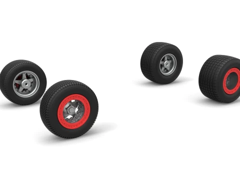 Wheel Set of Southern Wing Modified Stock car Scale 1 to 25 3D Print Model
