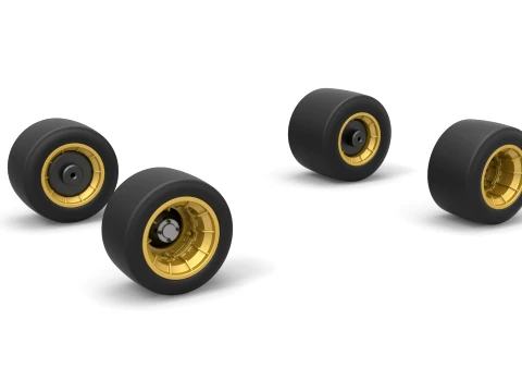 Wheel set of Vintage Asphalt Supermodified stock car Version 1 Scale 1 to 25 3D 프린트 모델
