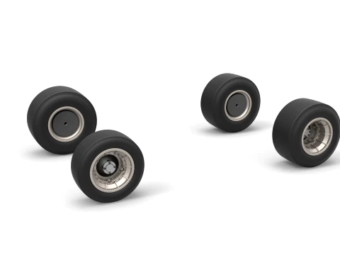 Wheel set of Vintage Asphalt Supermodified stock car Version 2 Scale 1 to 25 Modèles 3D en vedette